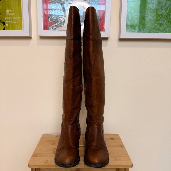 Must Have Vintage Over The Knee Brown Riding Boots - Picture 4 of 13